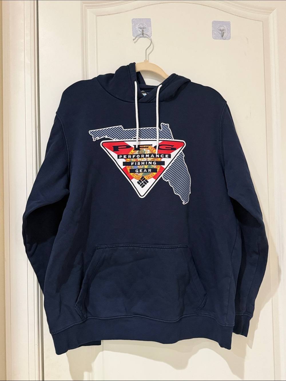 Columbia Navy Hoodie with Multicolor Performance Logo